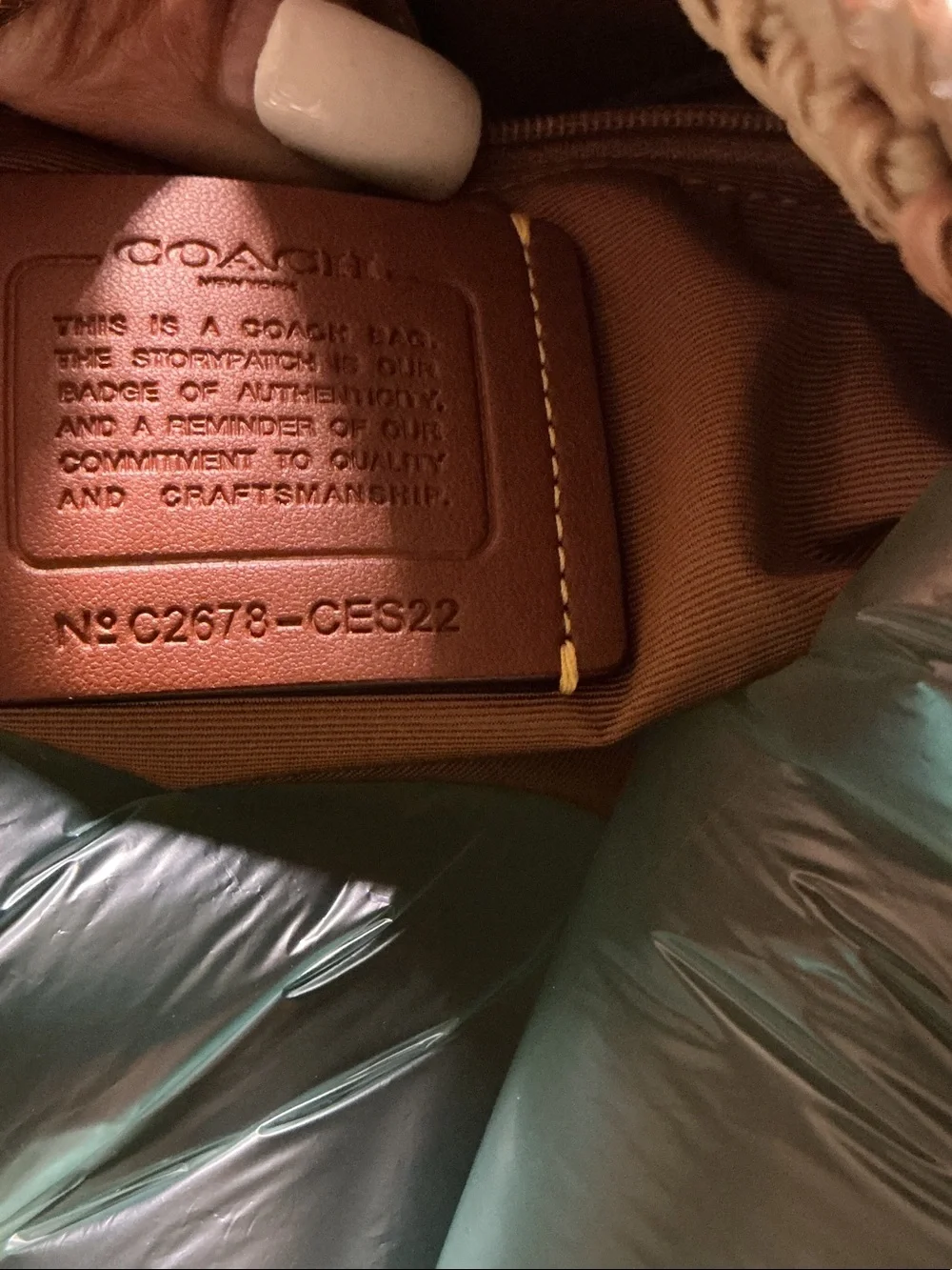COACH Woven Raffia Tote in Natural Tan and Cream with Leather Trim